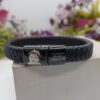 Brazalete de cuero con broche de acero inoxidable - Imagen 3